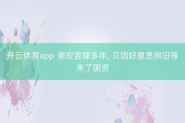 开云体育app 谢宏苦撑多年, 贝因好意思照旧等来了国资